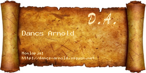 Dancs Arnold névjegykártya