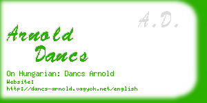 arnold dancs business card